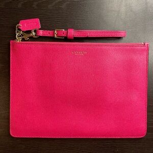 Coach Hot Pink Leather Clutch Purse
